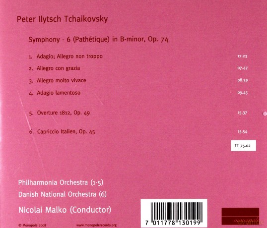 Nicolai Malko: Peter Chaikovsky: Symphony: 6 [CD]