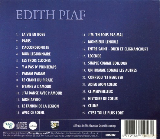 Edith Piaf: 25 Chansons [CD]