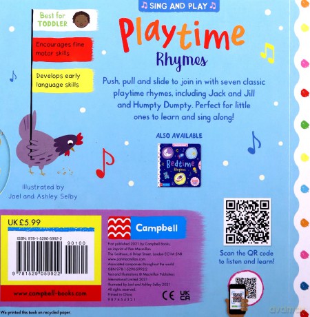 Playtime Rhymes (Sing and Play, 2) - Campbell Books [KSIĄŻKA]