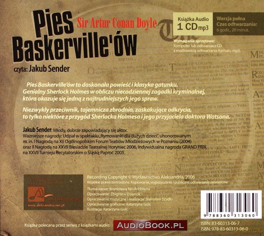 Pies Baskerville'ów - Artur Conan Doyle (digipack) [AUDIOBOOK] [CD-MP3]