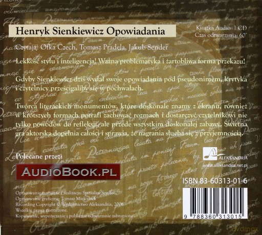 Opowiadania - Henryk Sienkiewicz (digipack) [AUDIOBOOK] [CD]