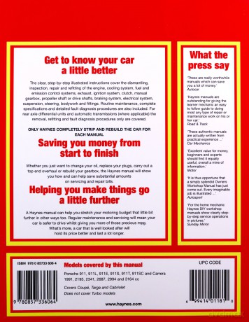 Porsche 911 (65 - 85) Haynes Repair Manual - Anon [KSIĄŻKA]