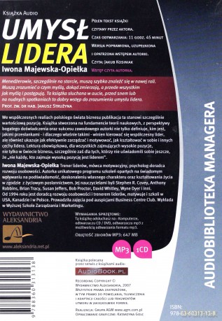 Umysł Lidera - Iwona Majewska Opiełka [AUDIOBOOK] [CD-MP3]