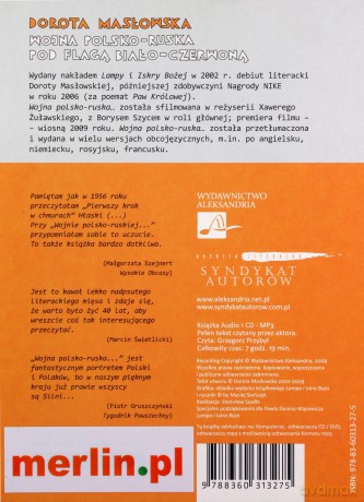 Wojna Polsko-Ruska Pod Flagą Biało Czerwoną - Dorota Masłowska (digipack) [AUDIOBOOK] [CD-MP3]