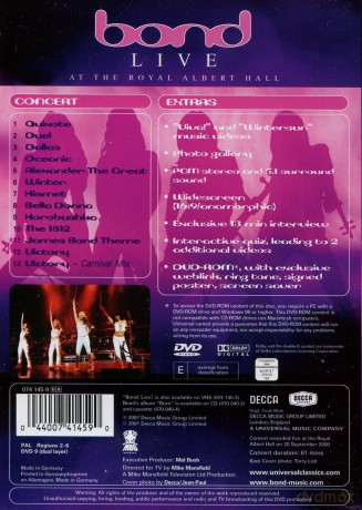 Bond: Live At The Royal Albert Hall [DVD]