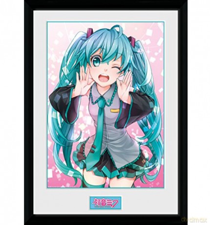 HATSUNE MIKU - Framed print Wink (30x40)