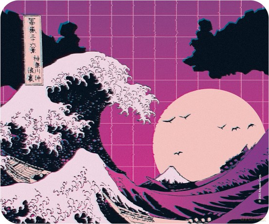HOKUSAI - Elastyczna podkładka pod myszkę - Great Wave Vapour