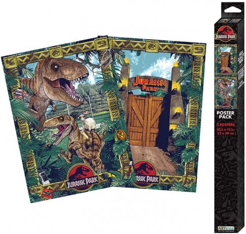 JURASSIC PARK - Set 2 Chibi Posters - Gates and Biodiversity (52x38)