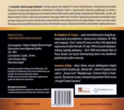 7 Nawyków Skutecznego Działania - Stephen Covey (digipack) [AUDIOBOOK] [CD-MP3]