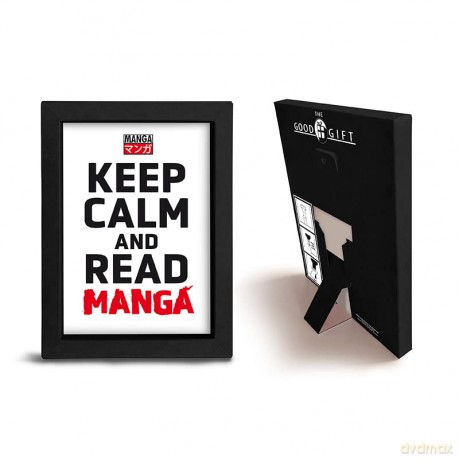 KEEP CALM AND READ MANGA - Kraft Frame Black - Asian Art