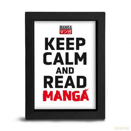 KEEP CALM AND READ MANGA - Kraft Frame Black - Asian Art
