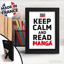 KEEP CALM AND READ MANGA - Kraft Frame Black - Asian Art