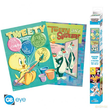 LOONEY TUNES - Set 2 Chibi Posters - Tweety and Sylevester (52x38)