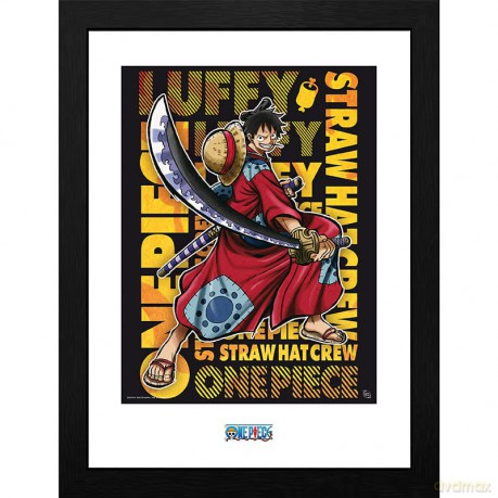 ONE PIECE - Plakat w ramie Luffy in Wano Artwork (30x40)