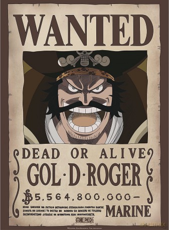 ONE PIECE - plakat Wanted Gol D. Roger (52x38)