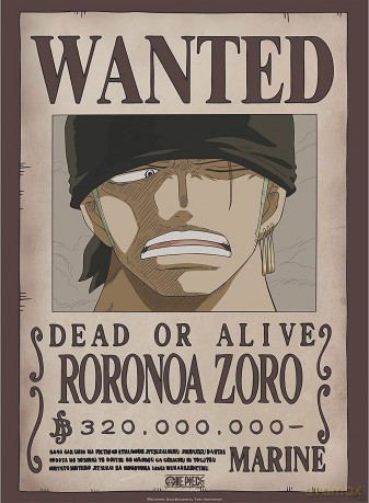 ONE PIECE - plakat Wanted Zoro (52x38)
