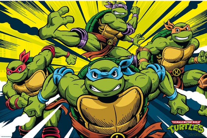 Wojownicze Żółwie Ninja - plakat Turtles in action (91.5x61)