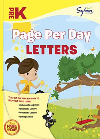 Pre-K Page Per Day: Letters: Alphabet Recognition, Uppercase Letters, Lowercase Letters, Writing Letters (Sylvan Page Per Day Series, Language Arts) - Sylvan Learning [KSIĄŻKA]