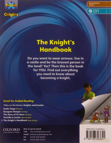 Project X Origins: Brown Book Band, Oxford Level 9: Knights and Castles: The Knight's Handbook - Claire Llewllyn [KSIĄŻKA]