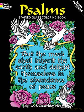 Psalms Stained Glass Coloring Book (Dover Stained Glass Coloring Book) - Jessica Mazurkiewicz [KSIĄŻKA]