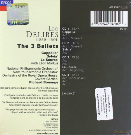Bonynge: Delibes: The 3 Ballets [4CD]