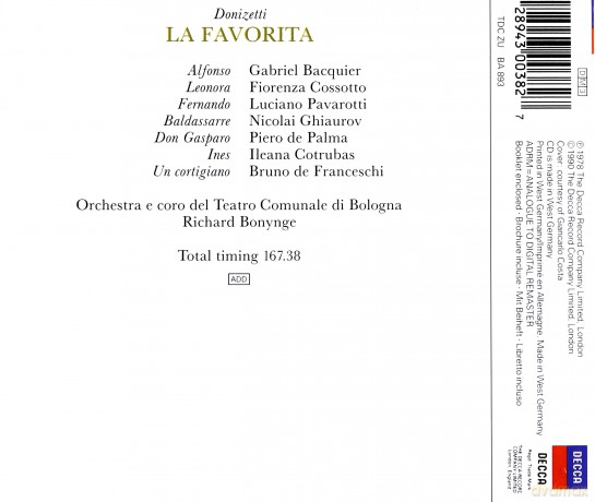 Bonynge: Donizetti:La Favorita  (Ga) [3CD]