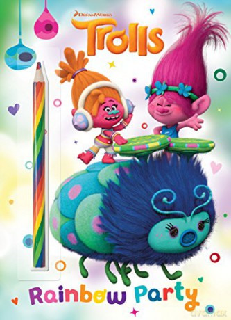 Rainbow Party! (DreamWorks Trolls) (Color Plus Rainbow Pencil) - Golden Books [KSIĄŻKA]