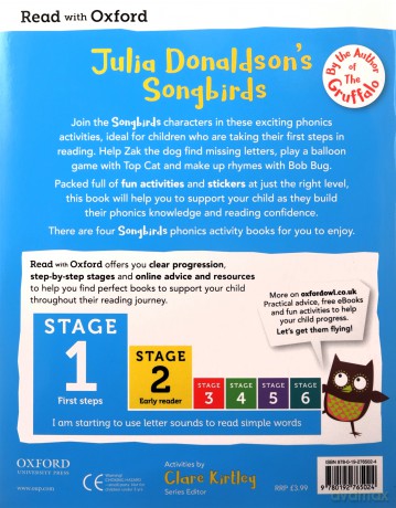 Read with Oxford: Stage 1: Julia Donaldson's Songbirds: My Phonics Activity Book - Julia Donaldson [KSIĄŻKA]