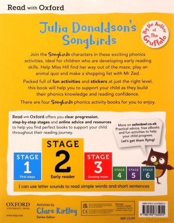 Read with Oxford: Stage 2: Julia Donaldson's Songbirds: My Phonics Activity Book - Julia Donaldson [KSIĄŻKA]