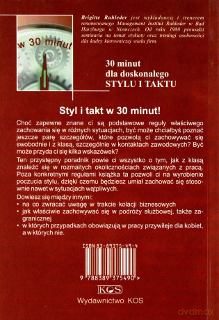 30 minut dla doskonałego stylu i taktu - Brigitte Ruhleder [KSIĄŻKA]