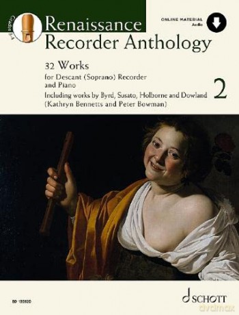 Renaissance Recorder Anthology: 32 Pieces for Soprano (Descant) Recorder and Piano (Schott Anthology Series) - Peter Bowman [KSIĄŻKA]