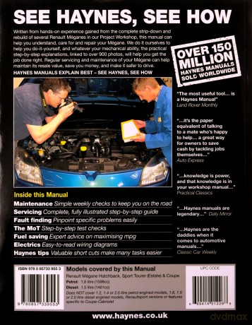 Renault Megane III (08 - 13) Haynes Repair Manual - Anon [KSIĄŻKA]