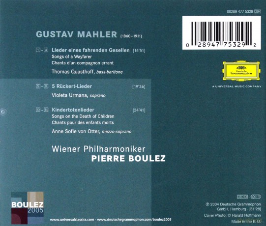 Boulez, Von Otter, Quasthoff: Mahler:Song Cycles [CD]