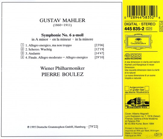 Boulez, Wp: Mahler:Symphonie N.6 [CD]
