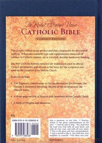 Revised Standard Version Catholic Bible: Compact Edition: Revised Standard Version, Catholic Edition, Revised Standard Version - Bible [KSIĄŻKA]