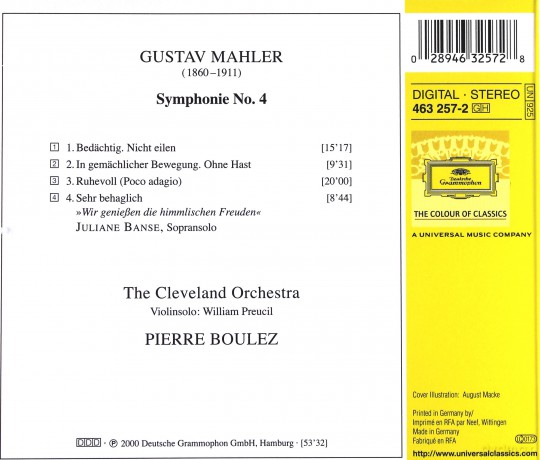 Boulez,The Cleveland Orch.: Mahler Symphony 4 [CD]