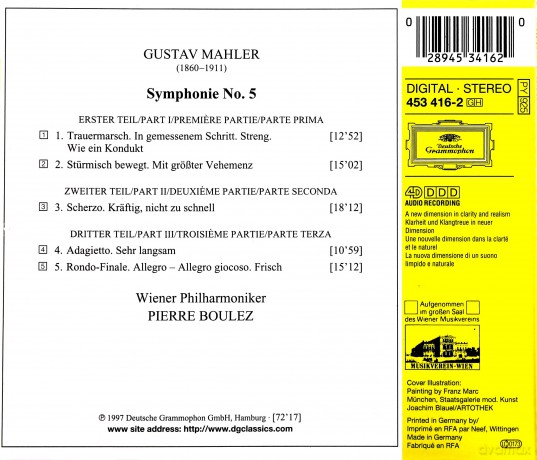 Boulez,Wp: Mahler:Symphonie N 5 [CD]