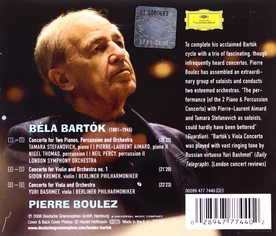 Boulez/ Bashmet/ Kremer/ Aimard/ Stefanovich: Bartok:Concertos [CD]