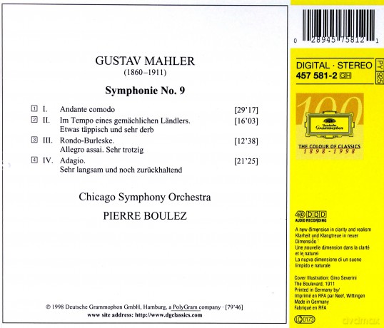 Boulez/Chicago Symph.Orch./: Mahler Symphony No.9 [CD]