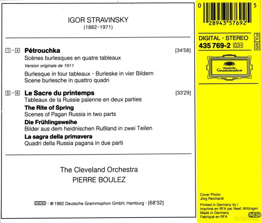 Pierre Boulez: Stravinsky Petrouchka - Le Sacre Du Printemps [CD]
