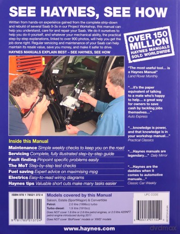 Saab 9-3 Petrol and Diesel Owners Workshop Manual 2007-2011 - Mark Storey [KSIĄŻKA]