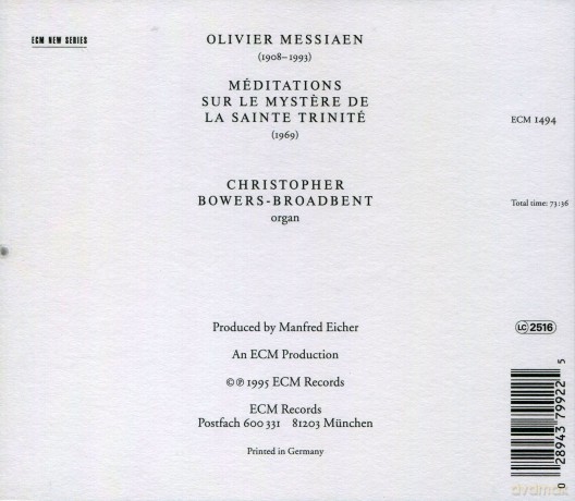 Bowers-Broadbent: Messiaen:Meditations Sur Le Meystere.. [CD]