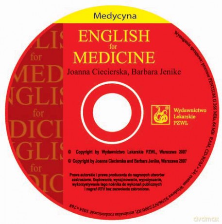 English for medicine Podręcznik dla studentów medycyny - CD - Ciecierska [KSIĄŻKA]