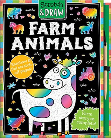 Scratch and Draw Farm Animals - Scratch Art Activity Book - Imagine That [KSIĄŻKA]