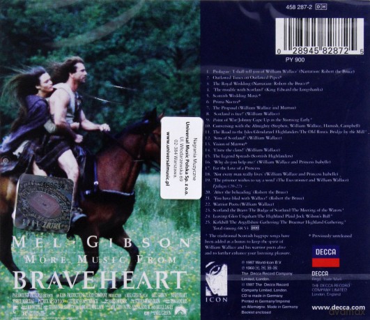 Braveheart 2: More Music From Braveheart soundtrack (Braveheart - Waleczne Serce) (James Horner) [CD]