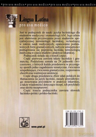 Lingua Latina pro usu medico - Fałdrowicz, Grech-Żmijewska [KSIĄŻKA]