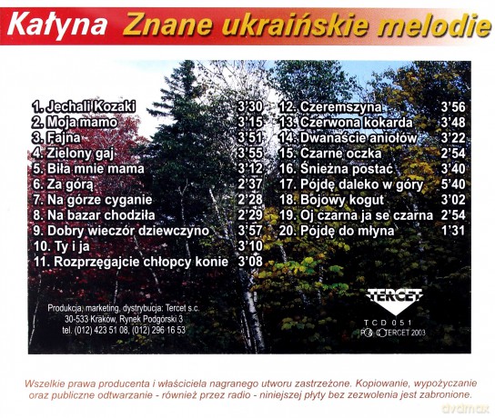 Kałyna: Znane ukraińskie melodie [CD]