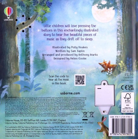 Sleepytime Music Book (Sound Books) (Musical Books) - Sam Taplin [KSIĄŻKA]