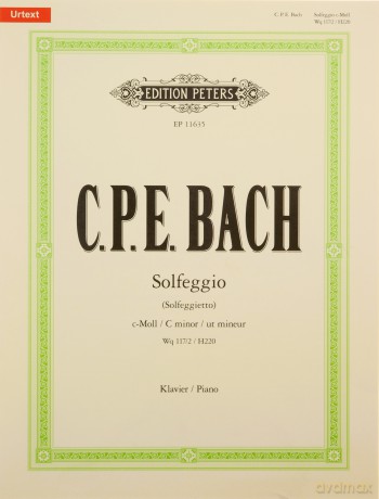 Solfeggio (Solfeggietto) (Piano Solo): Sheet (Edition Peters) - Carl Philipp Emanuel Bach [KSIĄŻKA]