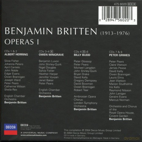 Britten: Operas 1 [8CD]